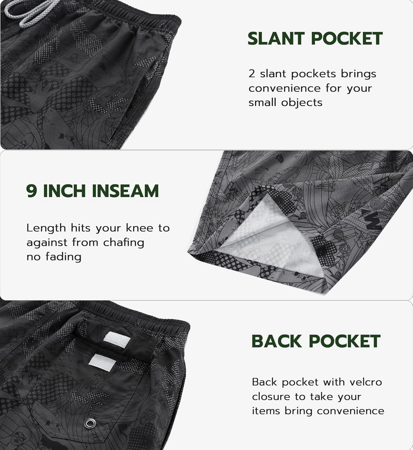 APTRO Men's Swim Trunks 9" Quick Dry Bathing Suit Big & Tall Beach Swimsuits