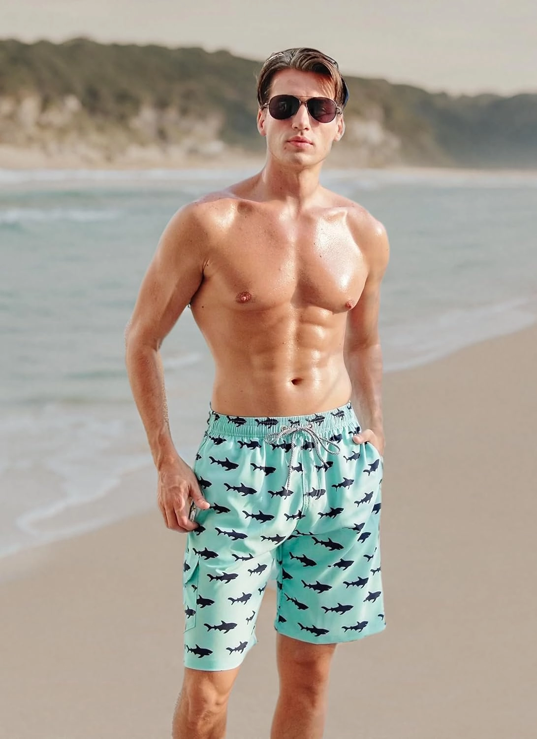 APTRO Men's Swim Trunks 9" Quick Dry Bathing Suit Big & Tall Beach Swimsuits