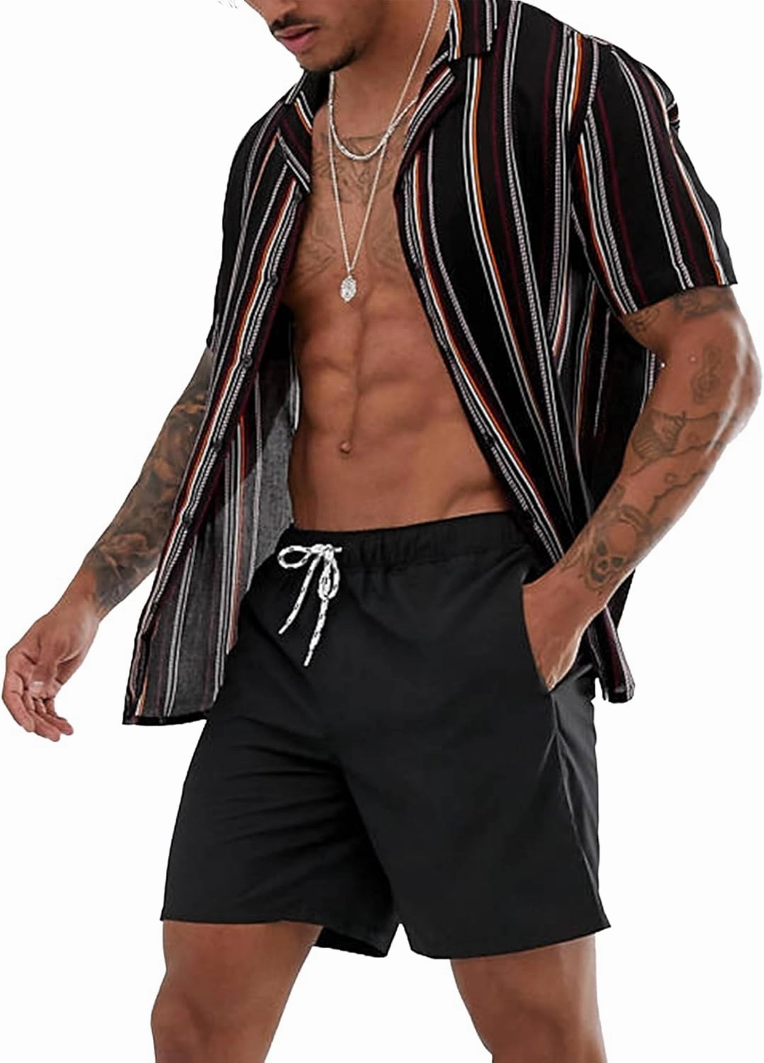 APTRO Men's Swim Trunks with Compression Liner 5 Inch Bathing Suit Beach Swimsuits