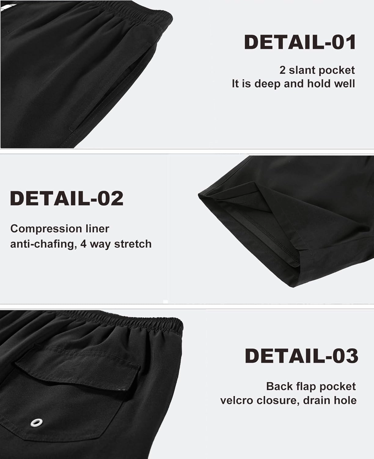 APTRO Men's Swim Trunks with Compression Liner 5 Inch Bathing Suit Beach Swimsuits