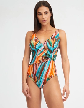 Aquarelle Wrap Front Swimsuit