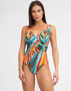 Aquarelle Wrap Front Swimsuit