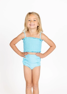 Arctic Blue | Mini Down in Front Ruffle Bottoms