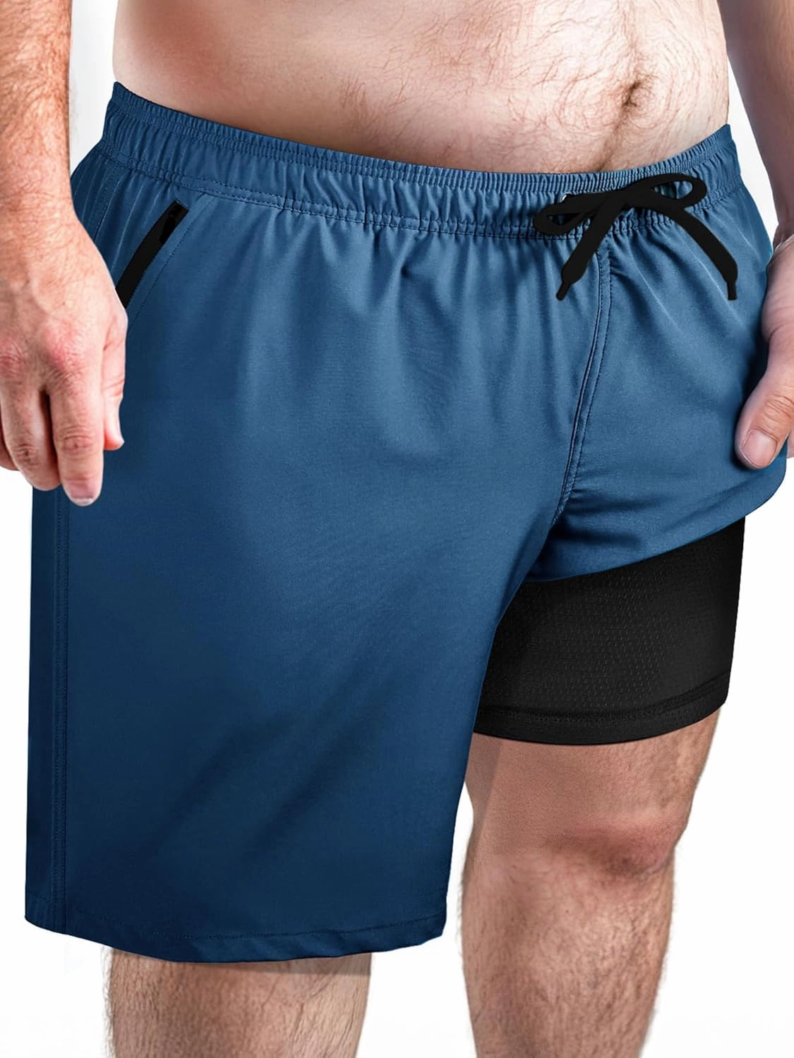 Arcweg Men's Big & Tall Swim Trunks - Quick Dry Board Shorts with Compression Liner & Zipper Pockets (2X-6X)
