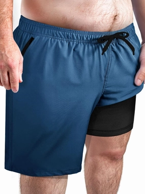 Arcweg Men's Big & Tall Swim Trunks - Quick Dry Board Shorts with Compression Liner & Zipper Pockets (2X-6X)