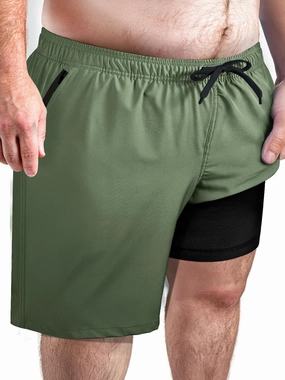 Arcweg Men's Big & Tall Swim Trunks - Quick Dry Board Shorts with Compression Liner & Zipper Pockets (2X-6X)