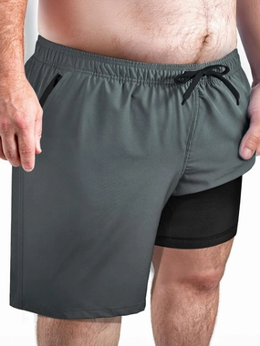 Arcweg Men's Big & Tall Swim Trunks - Quick Dry Board Shorts with Compression Liner & Zipper Pockets (2X-6X)