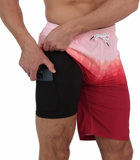 Arcweg Mens Swim Trunks with Compression Liner 2 in 1 9" Swimming Trunks Quick Dry Men's Swimwear for Surfing Summer Beach