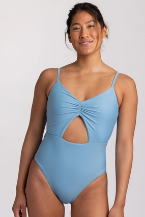 Ariana Fixed-Back One Piece Swimsuit - Bluebell