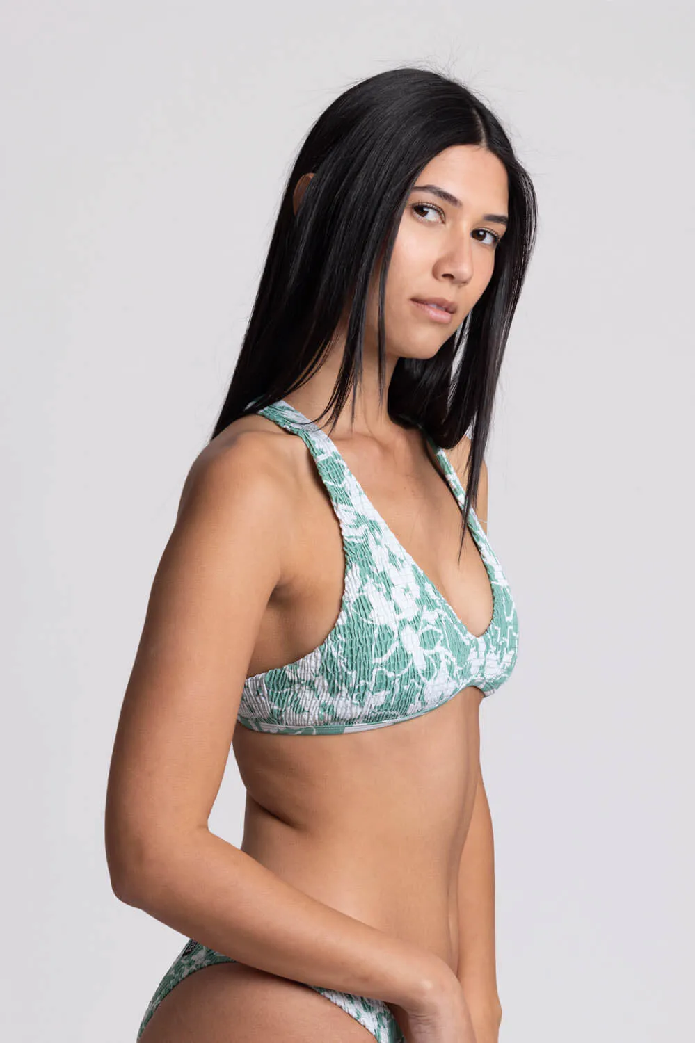 Aster Smocked Bikini Top - Floriana