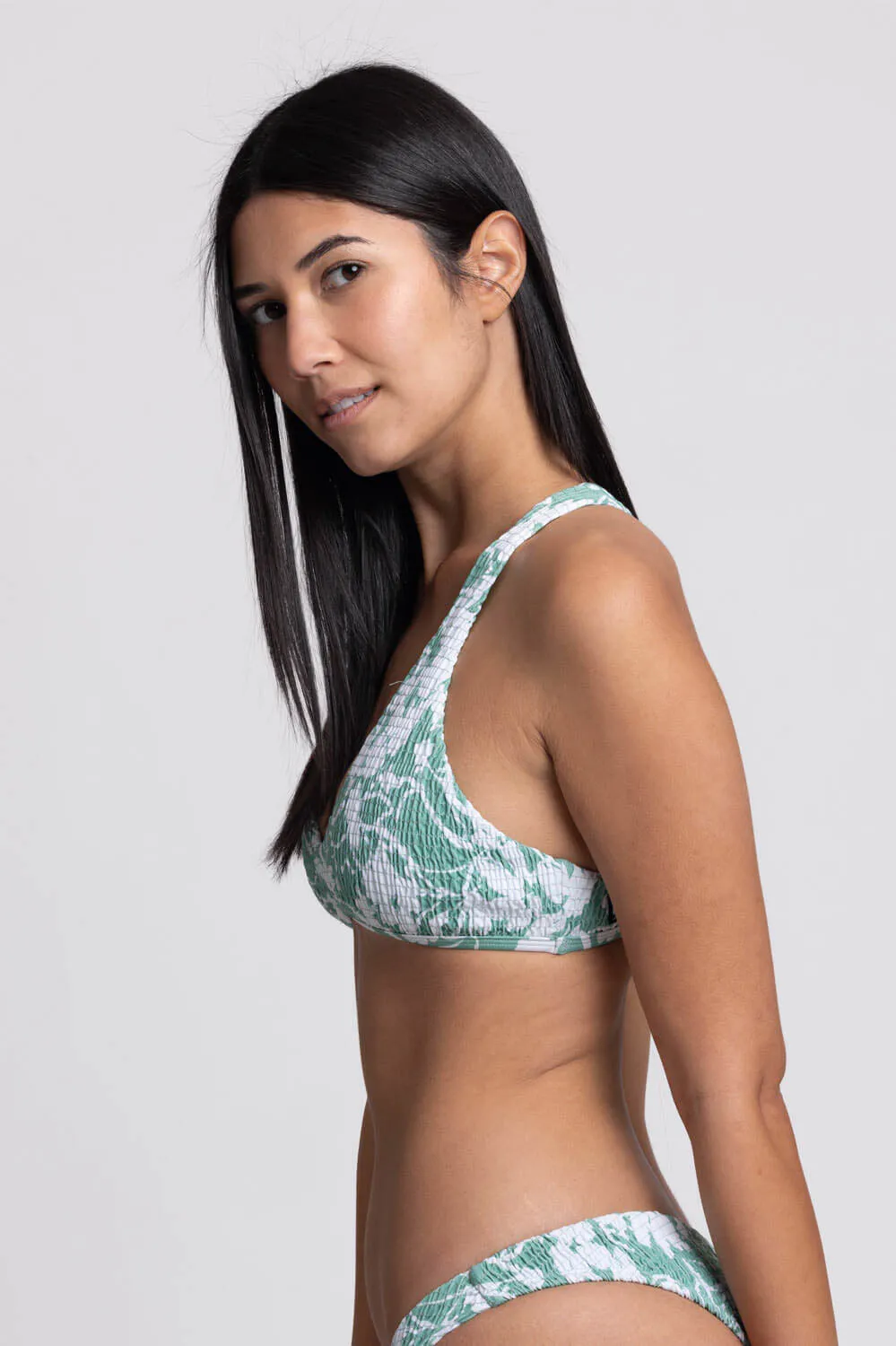 Aster Smocked Bikini Top - Floriana