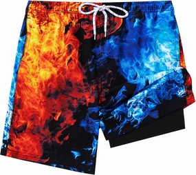 Aueyan Boys Swim Trunks with Compression Liner,Big Boy Bathing Suit Swimwear