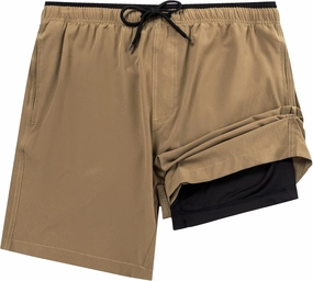Aueyan Mens Swim Trunks with Compression Liner 7 inch Quick Dry Beach Board Shorts