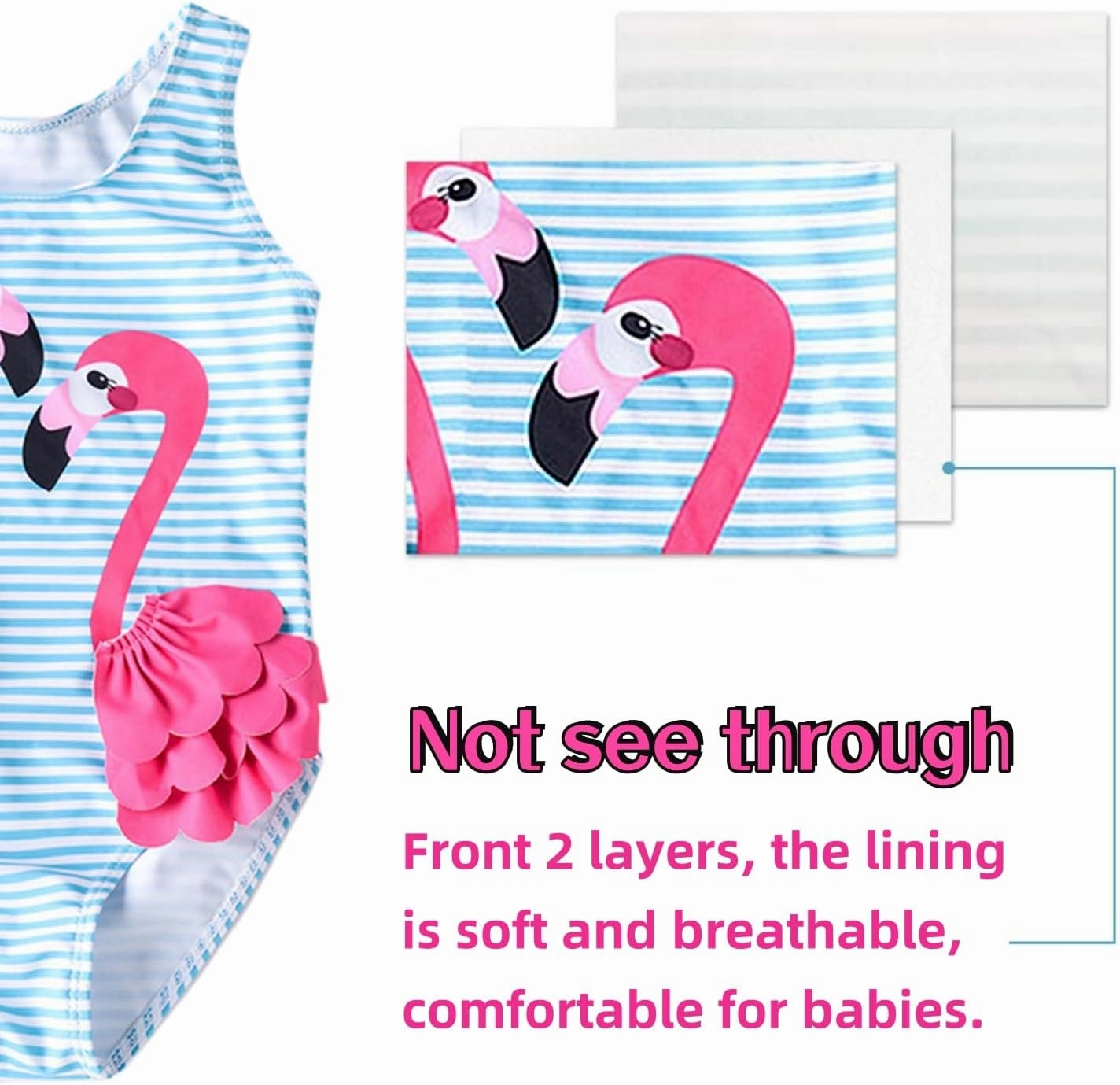 Baby Girl One Piece Swimsuit Swimwear Toddler Kid Flamingo Bikini Bathing Suit Sunsuit Rash Guard 1-5t