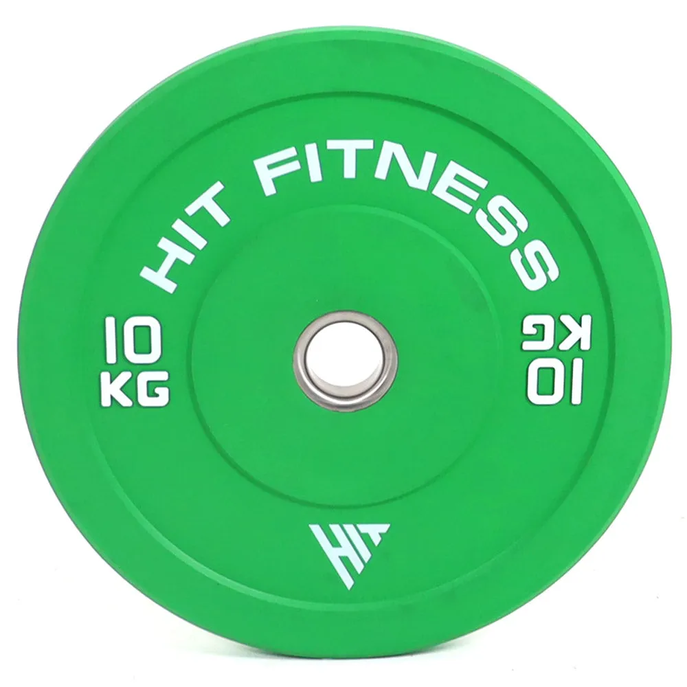 Back in Stock Hit Fitness 10kg Commercial Coloured Rubber Bumper Plate Power Up Your Day, Exercise Bikes, Heavy duty weight bench