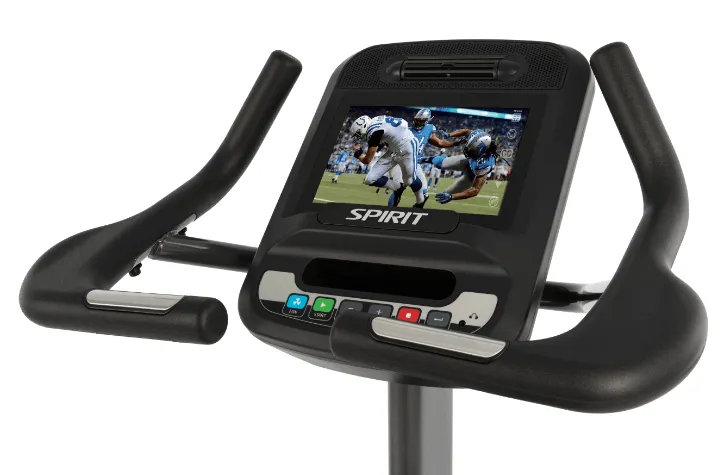 Spirit CU900-ENT Upright Bike TFT WiFi and BT (Graphite Grey), Wall mounted bike rack