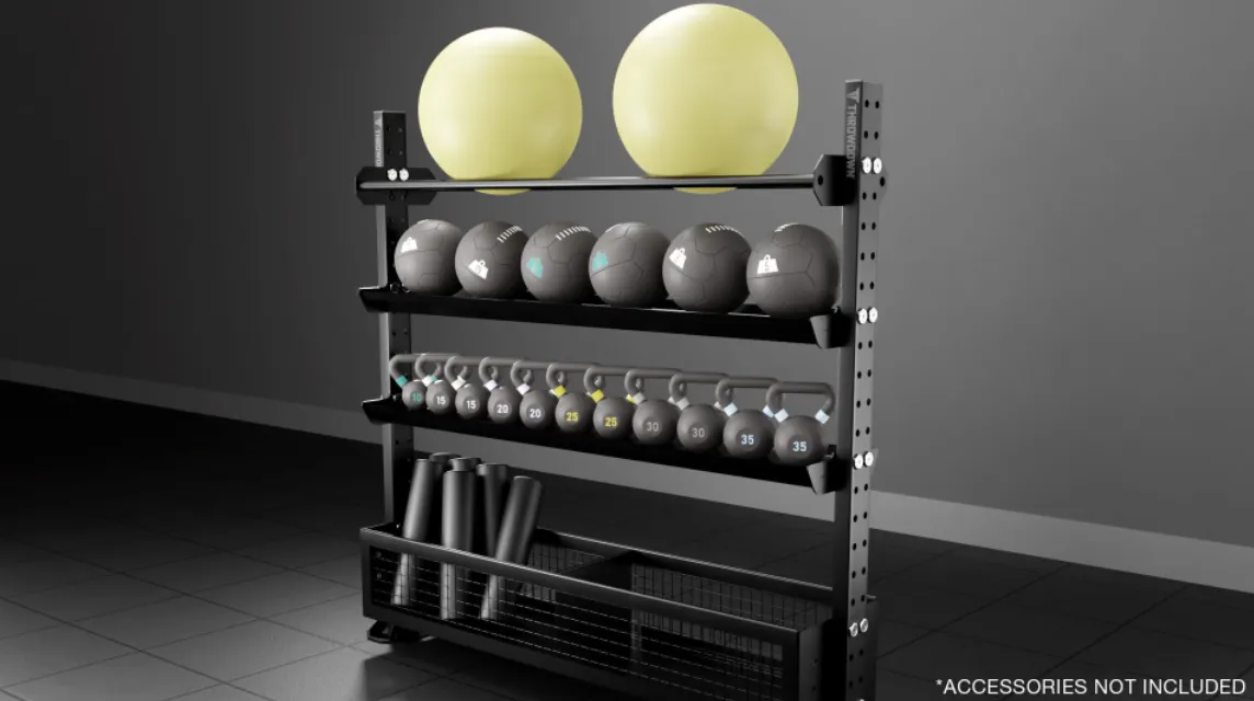 Back in Stock THROWDOWN XTR Ball Storage Rack (6ft) Power Up Your Day, Fitness Testing, Mini trampoline rebounder, Speed Ropes