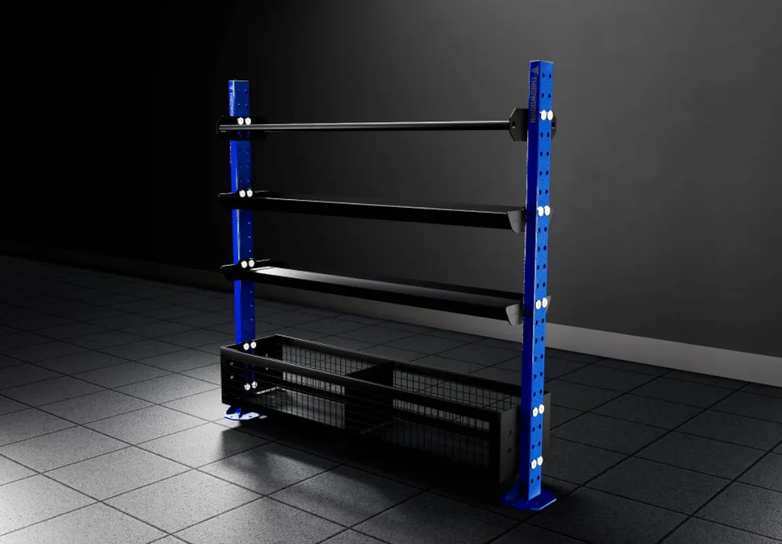 THROWDOWN XTR Ball Storage Rack (6ft), Olympic Frisbee Set (With Stand)