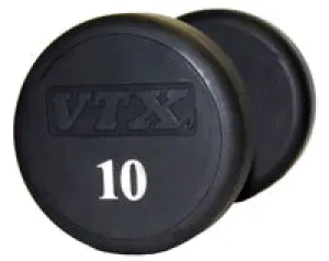Back in Stock VTX Troy Round Head Urethane Dumbbells Find Your Perfect Fit, Protein shaker bottle, Climbing,Battle Ropes