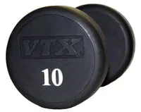 Back in Stock VTX Troy Round Head Urethane Dumbbells Find Your Perfect Fit, Protein shaker bottle, Climbing,Battle Ropes
