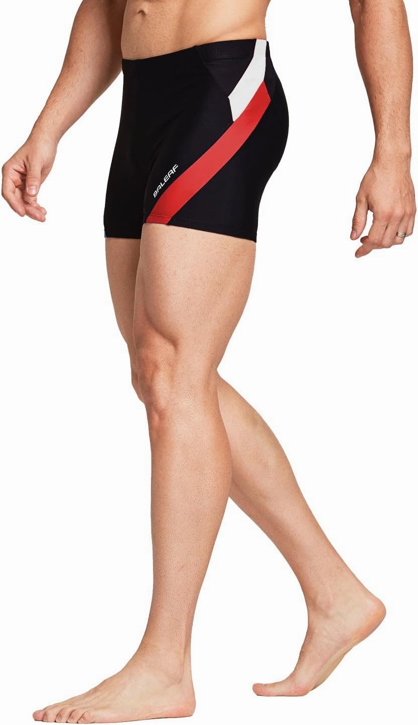 baleaf Men's Square Leg Athletic Swim Jammers Durable Training Splice Team Swimsuit