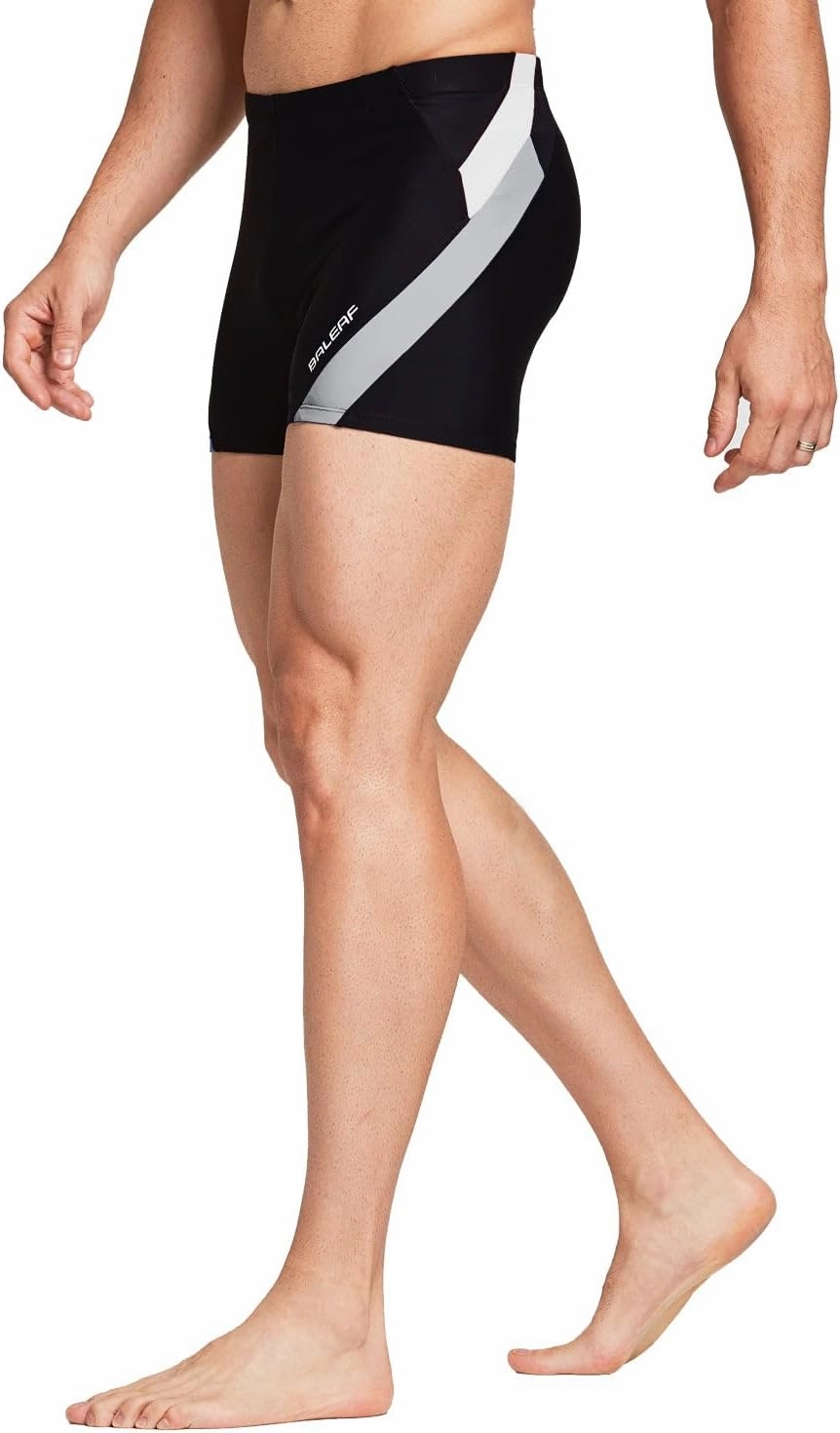 baleaf Men's Square Leg Athletic Swim Jammers Durable Training Splice Team Swimsuit