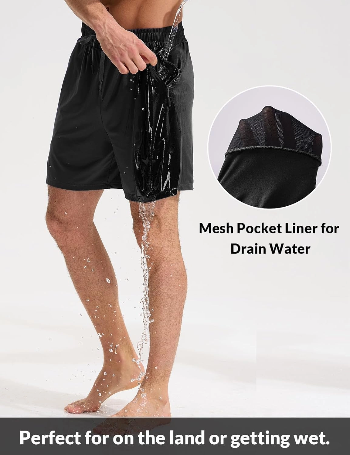 baleaf Mens Swim Trunks with Compression Liner 5 & 7 inch Quick Dry Bathing Suit Swim Shorts with Zippered Pockets