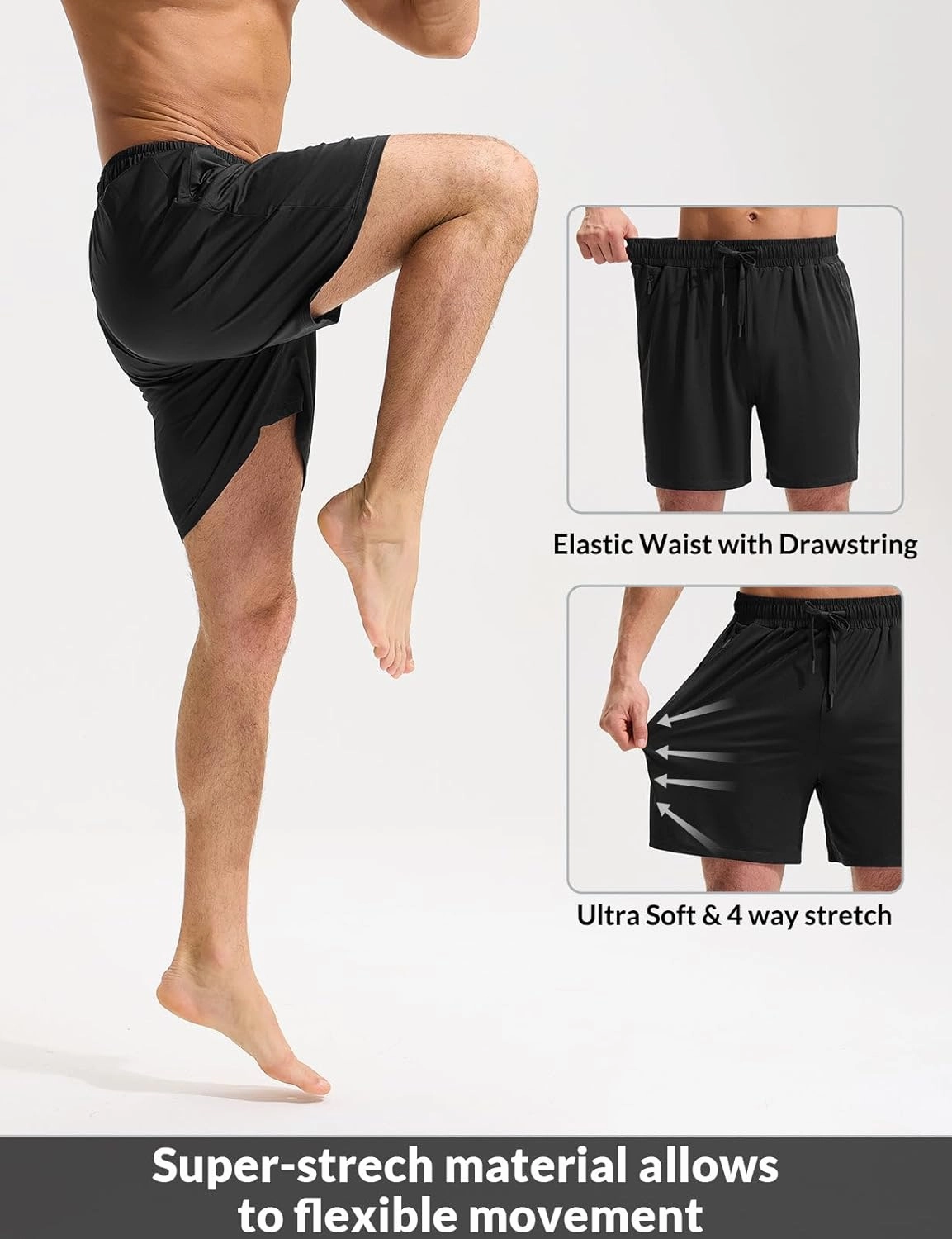 baleaf Mens Swim Trunks with Compression Liner 5 & 7 inch Quick Dry Bathing Suit Swim Shorts with Zippered Pockets