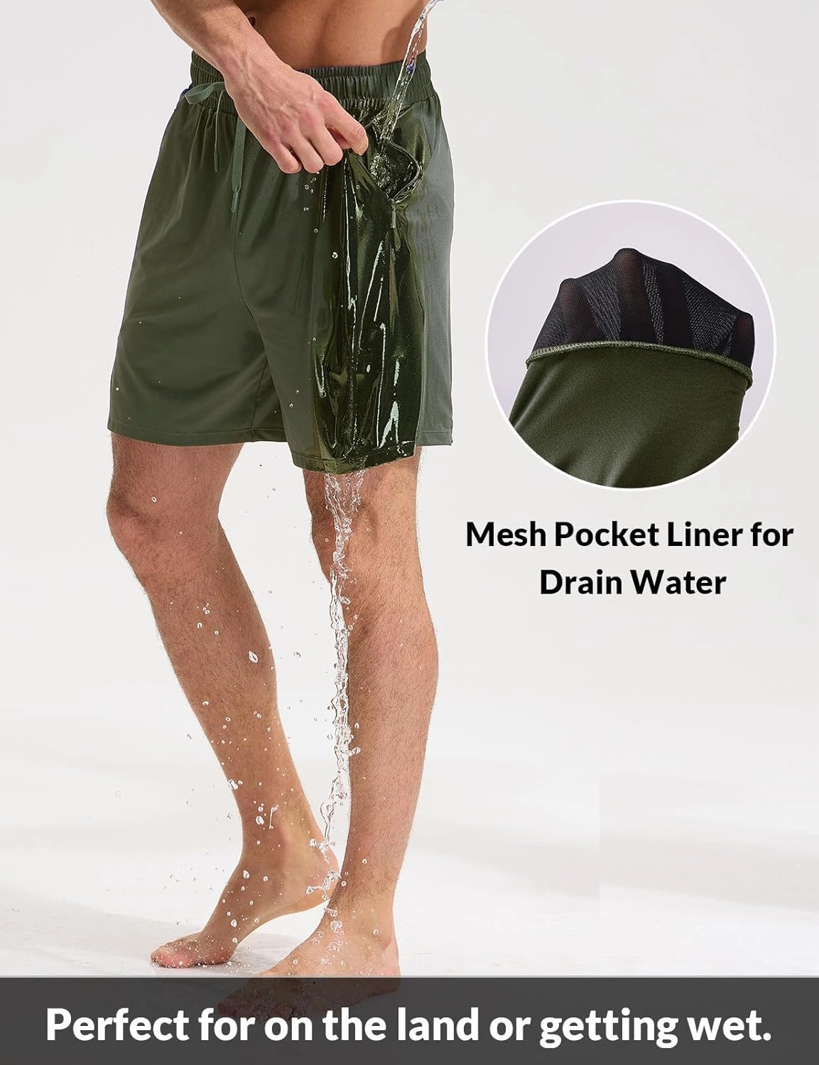 baleaf Mens Swim Trunks with Compression Liner 5 & 7 inch Quick Dry Bathing Suit Swim Shorts with Zippered Pockets