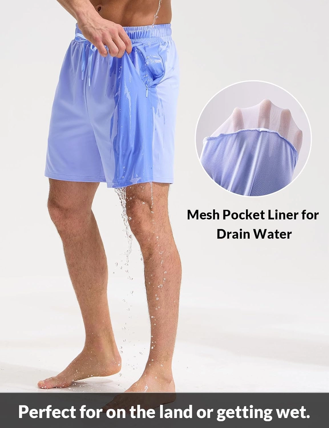 baleaf Mens Swim Trunks with Compression Liner 5 & 7 inch Quick Dry Bathing Suit Swim Shorts with Zippered Pockets