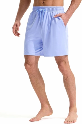 baleaf Mens Swim Trunks with Compression Liner 5 & 7 inch Quick Dry Bathing Suit Swim Shorts with Zippered Pockets