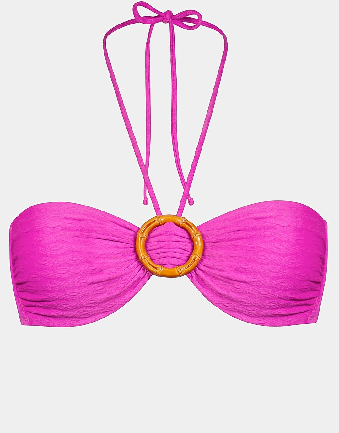 Bamboo Solids Bandeau Bikini Top - Intense Pink