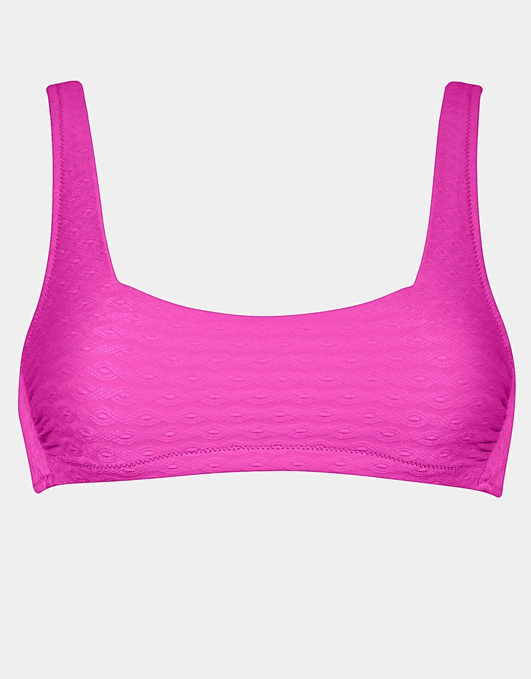 Bamboo Solids Cropped Tank Bikini Top - Intense Pink