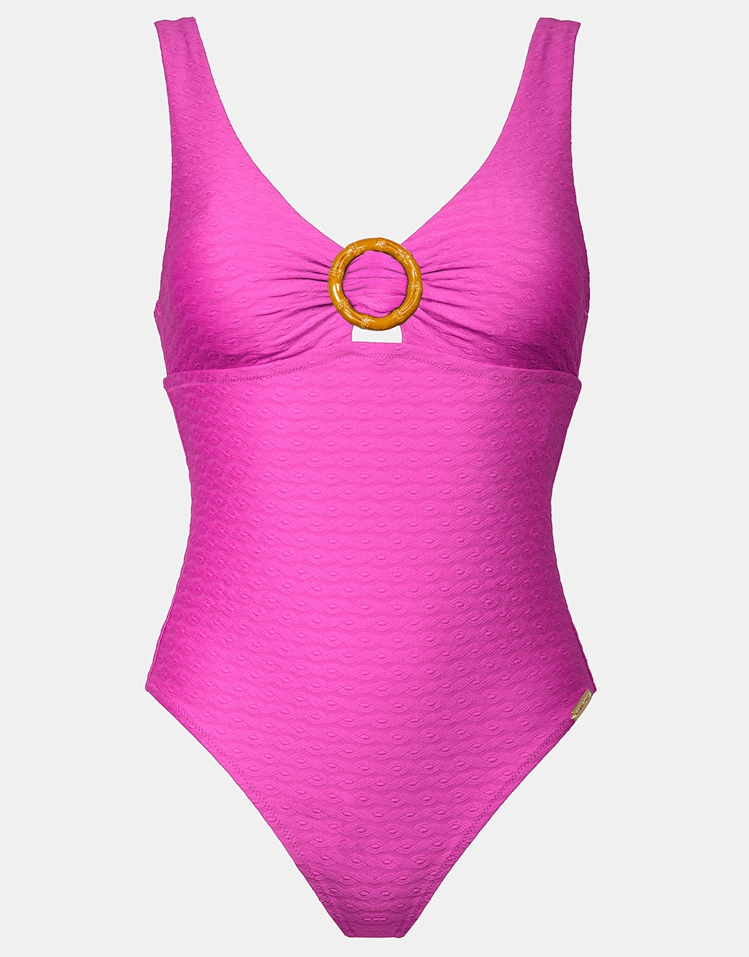 Bamboo Solids Ring Front Swimsuit - Intense Pink