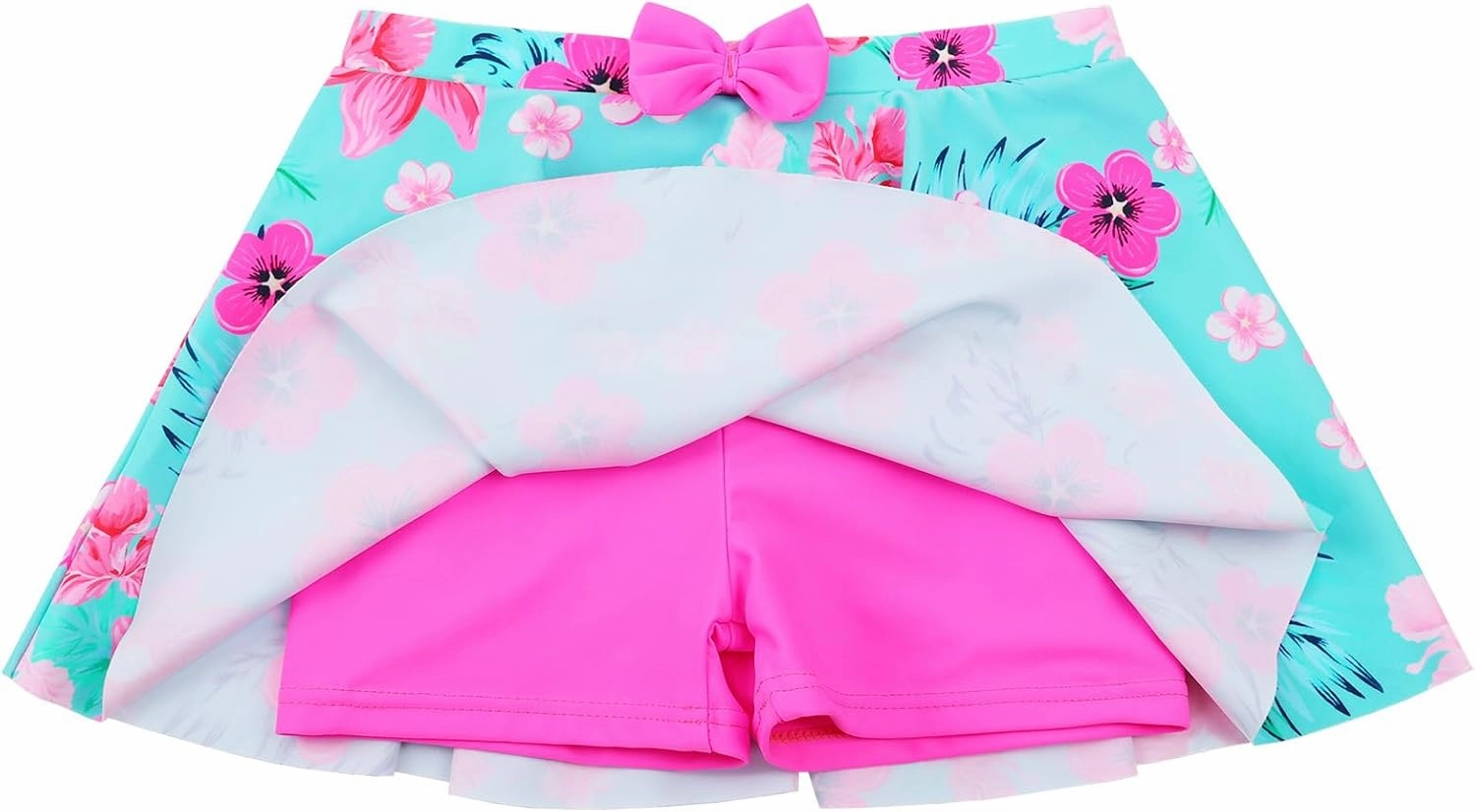 BAOHULU Girls Rash Guard 2 Pieces Bathing Suit UPF50  Swimsuit with Swimming Skirt Swimwear 2-12Y