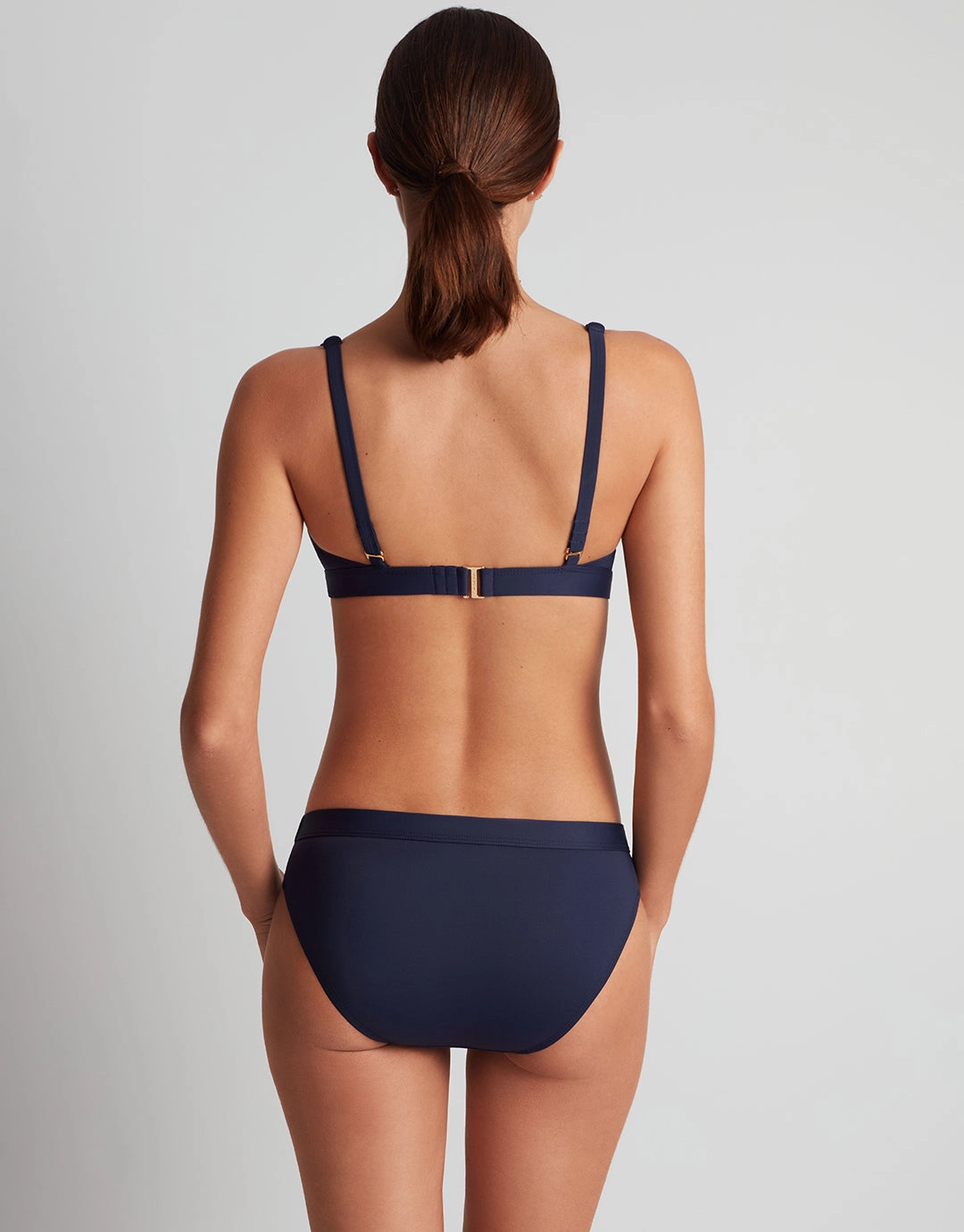 Beach Club Solids Band Hipster Bikini Pant - Dark Navy