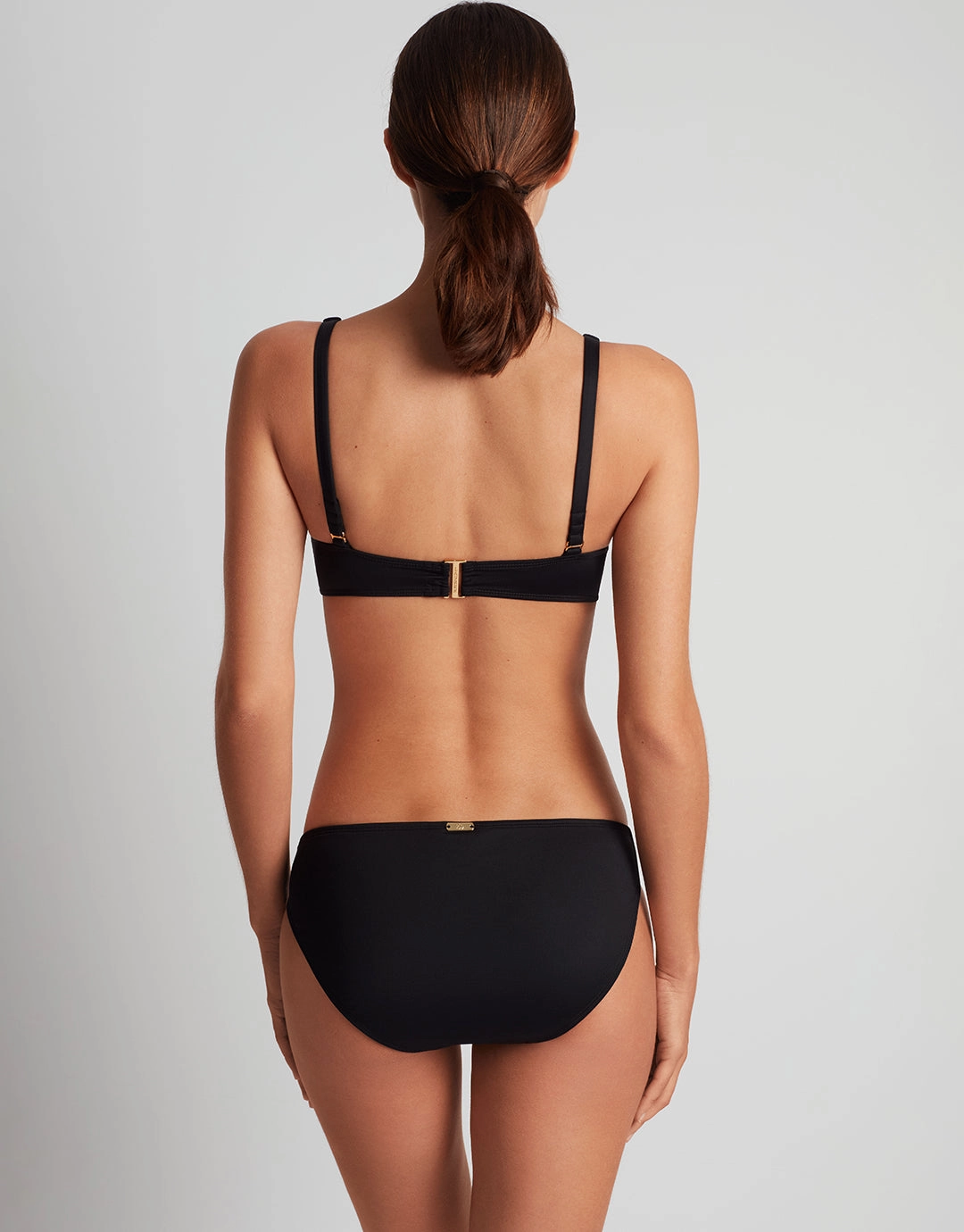 Beach Club Solids Macrame Ring Bikini Pant - Black
