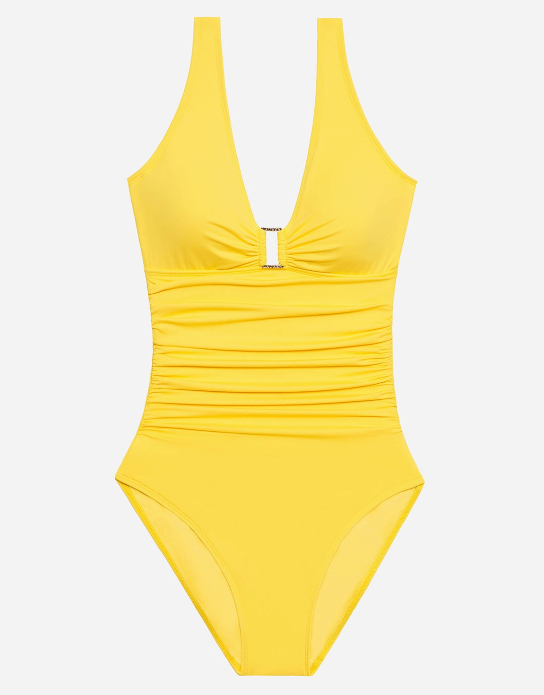 Beach Club Solids Ring Front Swimsuit - Yellow