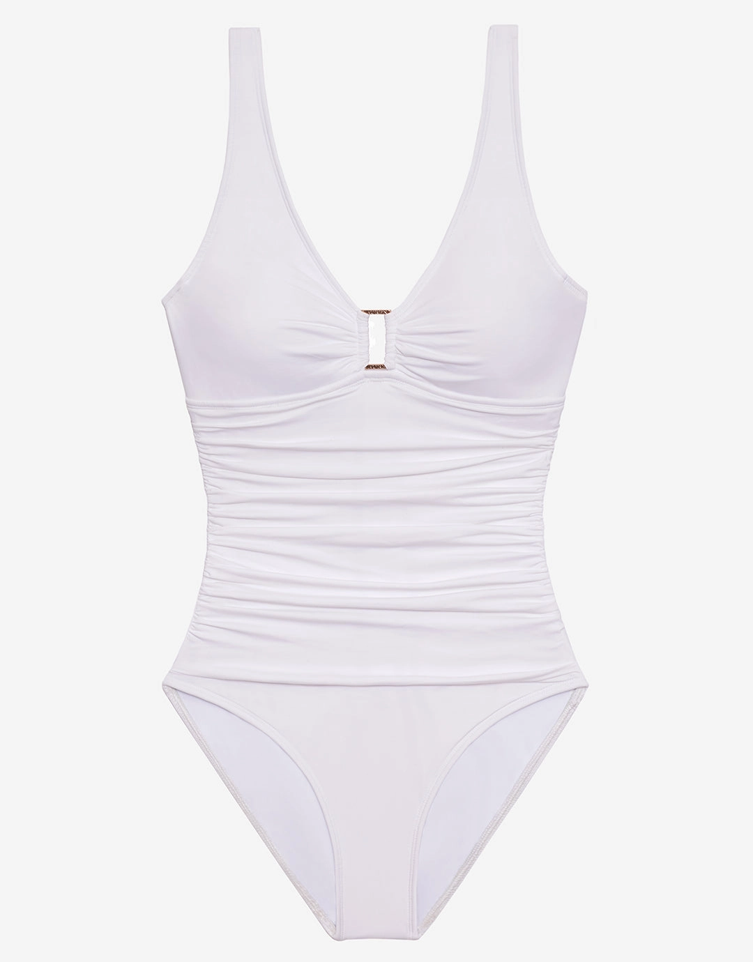 Beach Club Solids Ring OTS Swimsuit - White