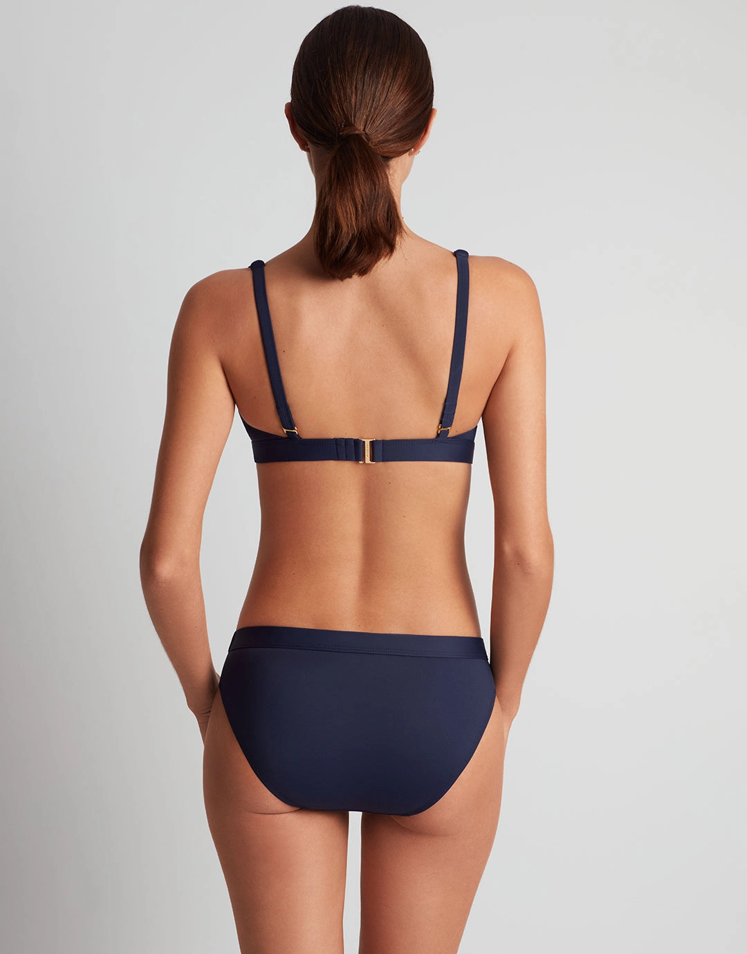 Beach Club Solids V Wire OTS Bikini Top - Dark Navy