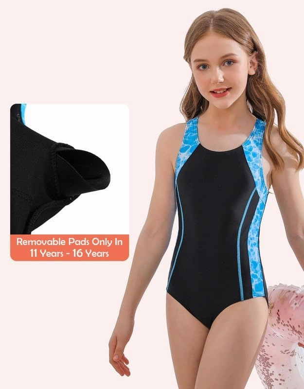 beautyin Girls Swimsuit Athletic One Piece Practice Swimwear Competition Bathing Suit