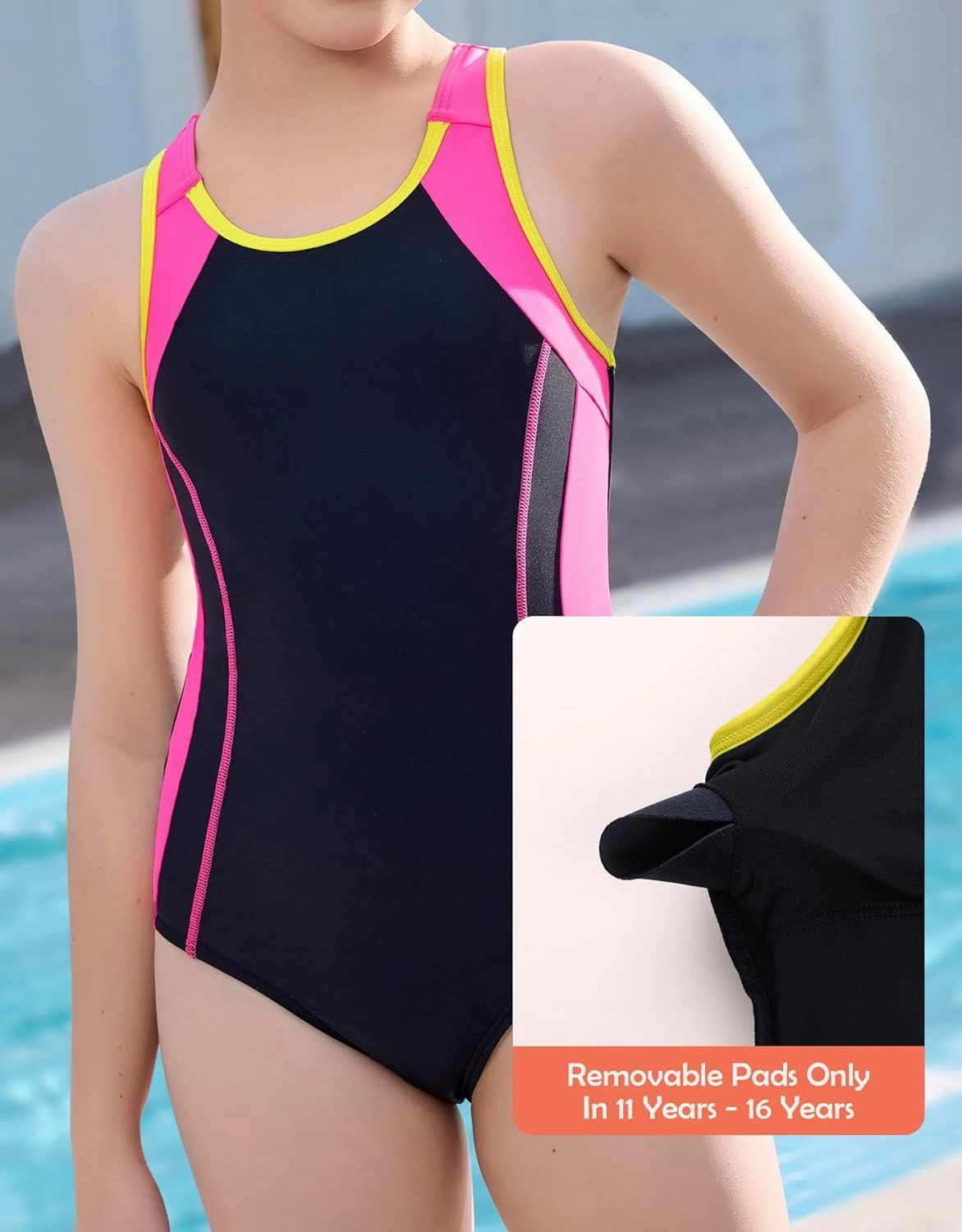 beautyin Girls Swimsuit Athletic One Piece Practice Swimwear Competition Bathing Suit
