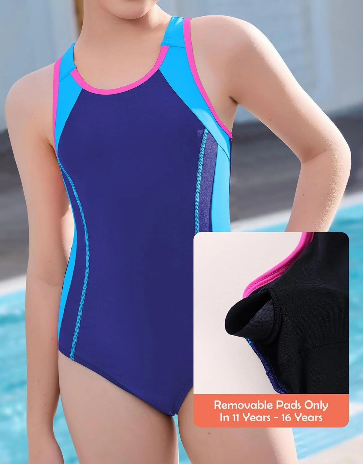 beautyin Girls Swimsuit Athletic One Piece Practice Swimwear Competition Bathing Suit