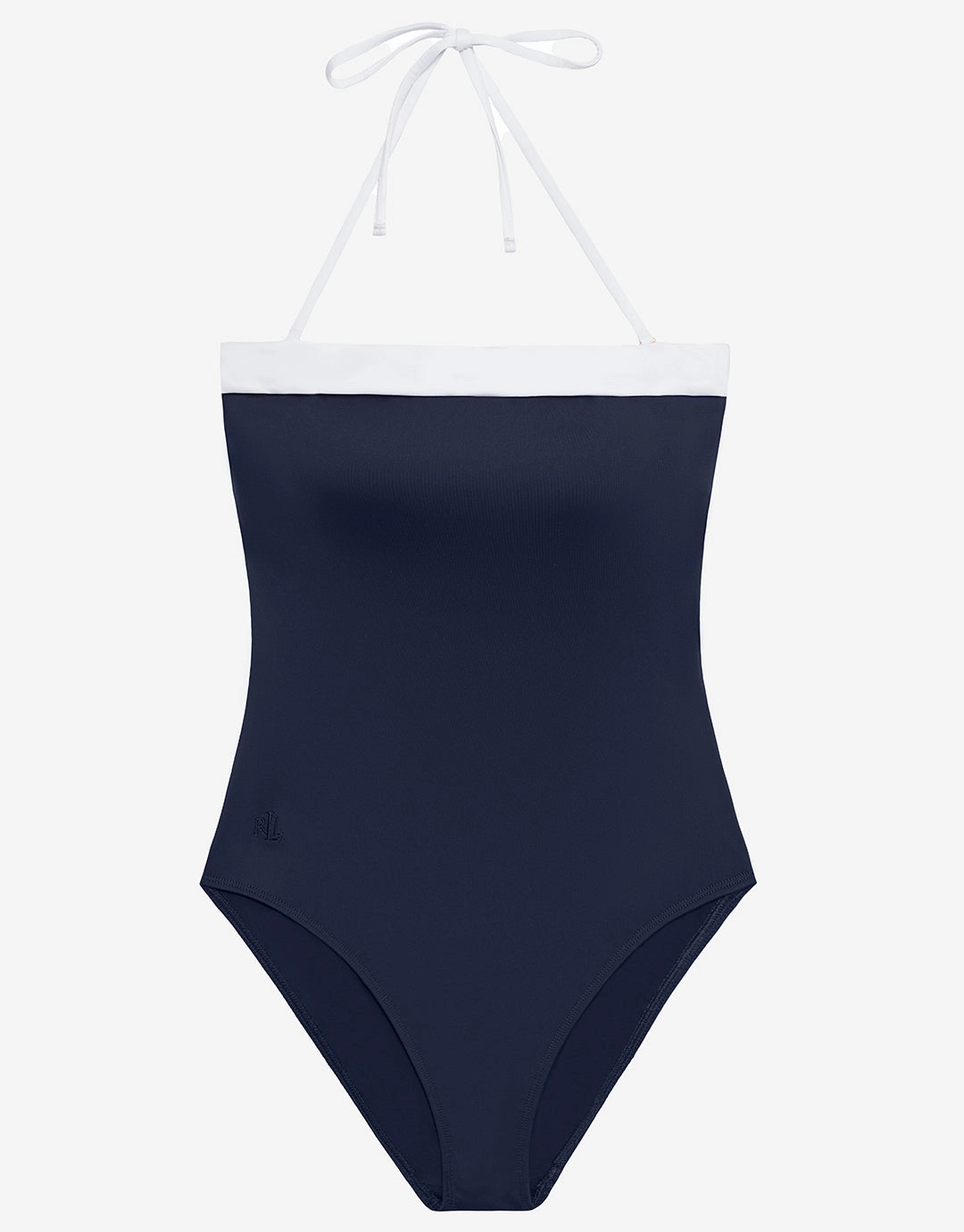 Bel Air Modern Bandeau Swimsuit - Navy and White