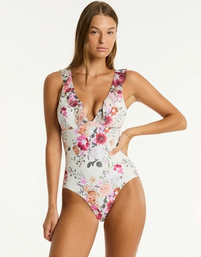 Belle Frill Swimsuit - Coconut