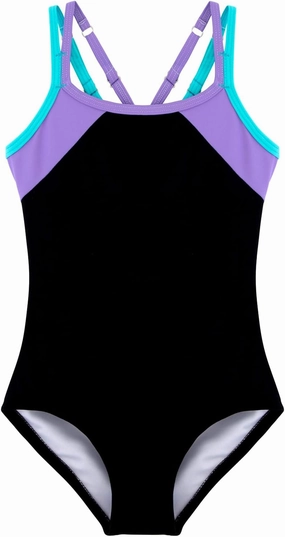Belovance Girls Swimsuit One Piece Swimwear Adjustable Straps Back Cutout Athletic Sport Kids Tween Bathing Suit 5-14 Years