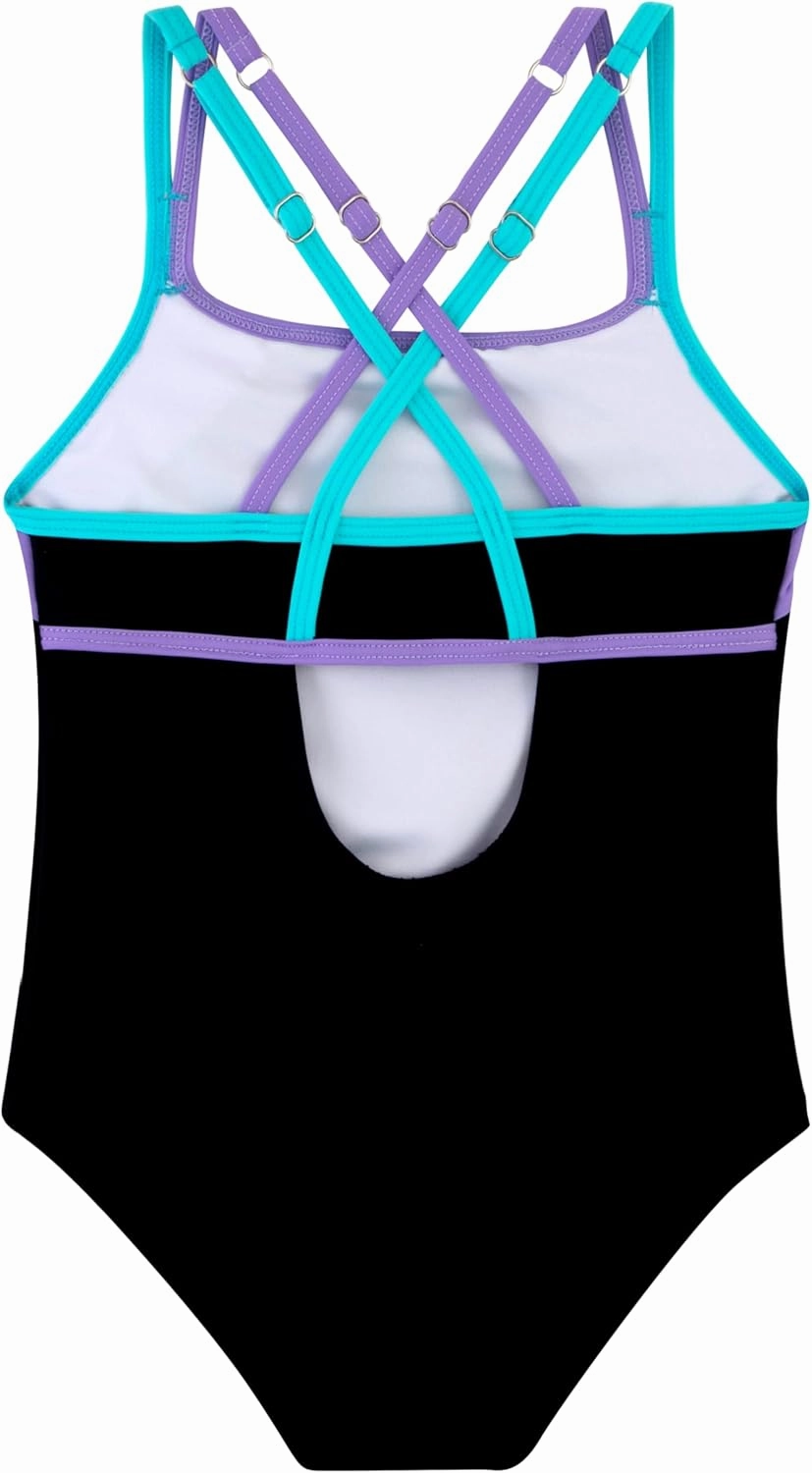 Belovance Girls Swimsuit One Piece Swimwear Adjustable Straps Back Cutout Athletic Sport Kids Tween Bathing Suit 5-14 Years