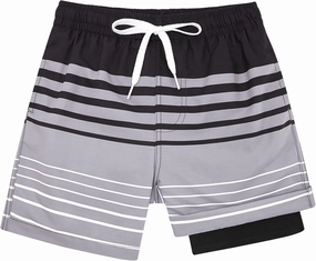 Belovecol Boys Swim Trunks with Compression Liner Anti-Chafe Swim Shorts Quick Dry UPF 50  Bathing Suits Swimwear 7-20T