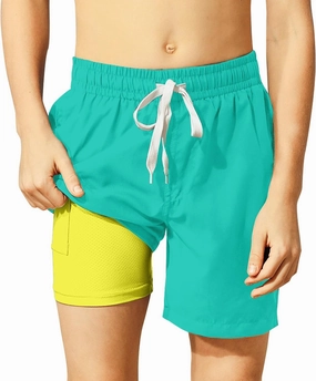 Belovecol Boys Swim Trunks with Compression Liner Solid Color Bathing Suits Quick Dry Swimwear Summer Swimsuits 6-20T