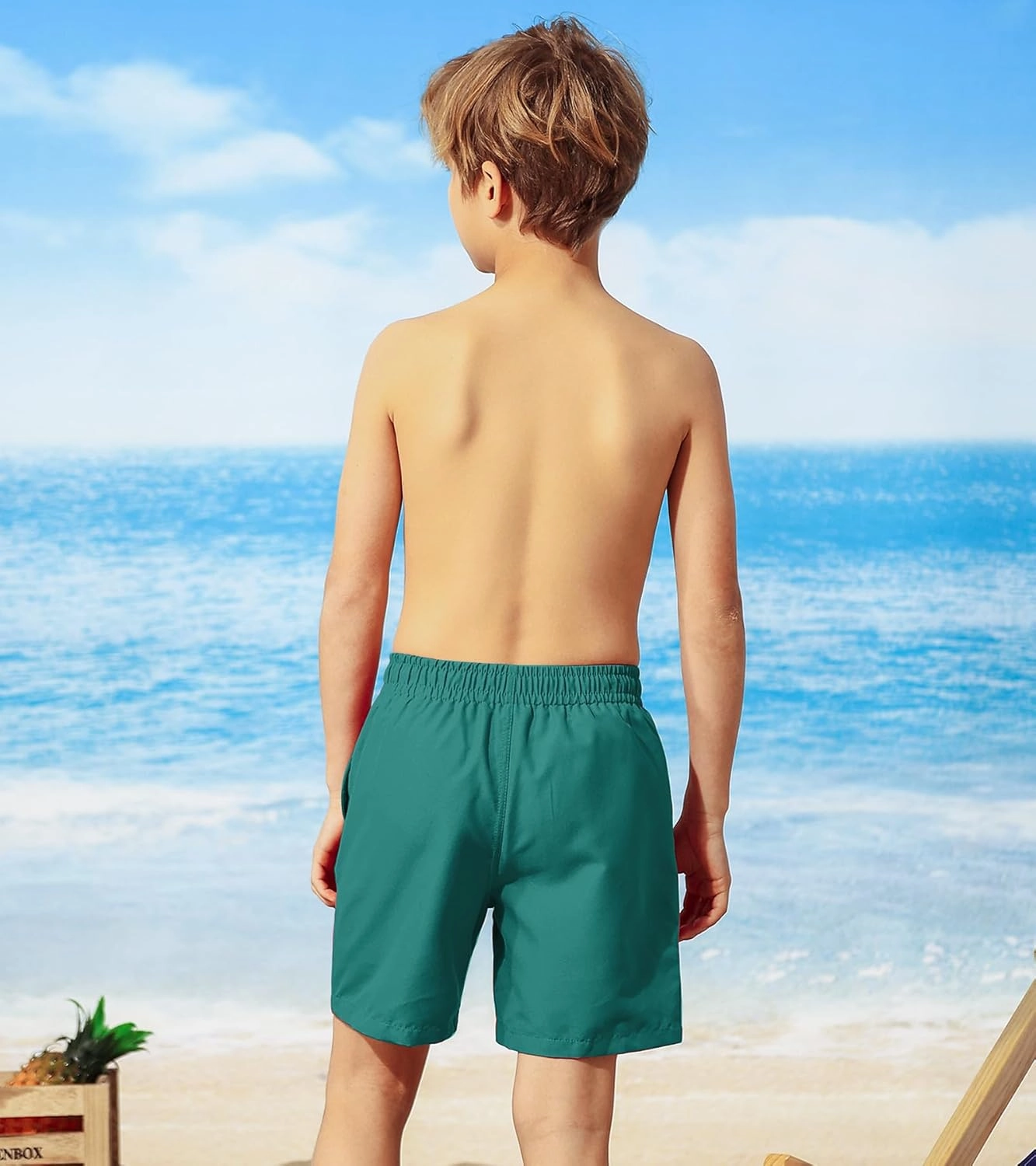 Belovecol Boys Swim Trunks with Compression Liner Solid Color Bathing Suits Quick Dry Swimwear Summer Swimsuits 6-20T